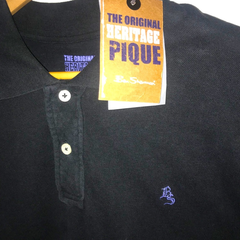 NWT Ben Sherman Black Pique Polo - XL